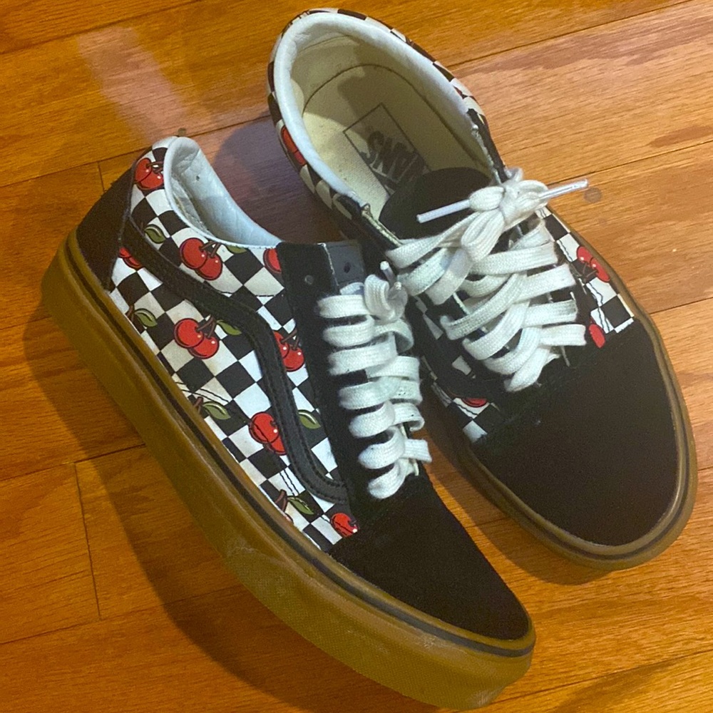 Cherry Bomb Checkered Vans Sneakers SZ 10